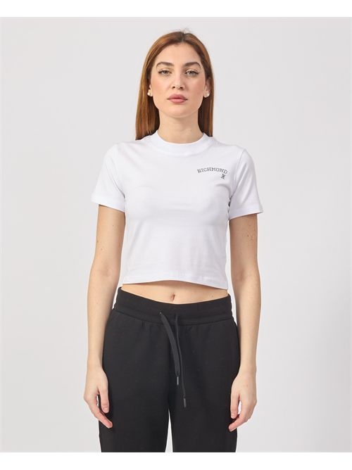 T-shirt cropped Richmond X con logo RICHMOND X | UWP25198TSOFF-WHITE